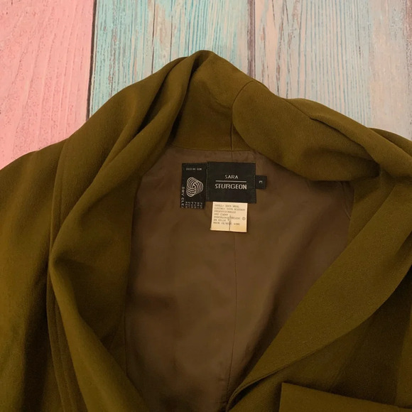 Sara sturgeon olive green blazer and mini skirt set size 3 - Picture 4 of 11